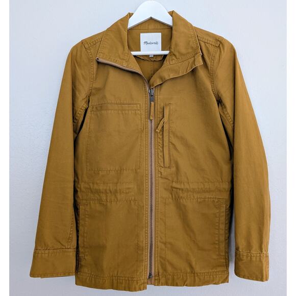 Women’s Madwell Feet Utility Military Jacket Khaki Brown Size Small Front Zip - Picture 1 of 7